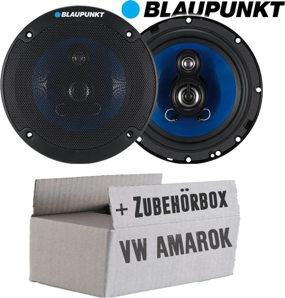 Lautsprecher Boxen Blaupunkt ICx663 - 16,5cm 3-Wege Auto Einbauzubehör - Einbauset passend für VW Amarok Front Heck - justSOUND