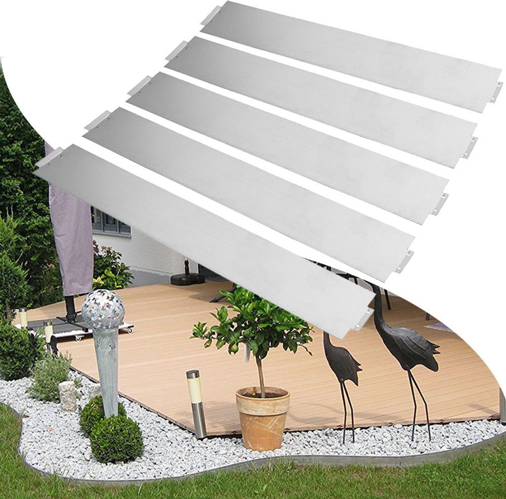 Sessamen-LP Rasenkante Beeteinfassung 20 Stücke 100x18cm , Beetbegrenzung Rasenbleche Mähkante Metall Palisade,20M, Silber
