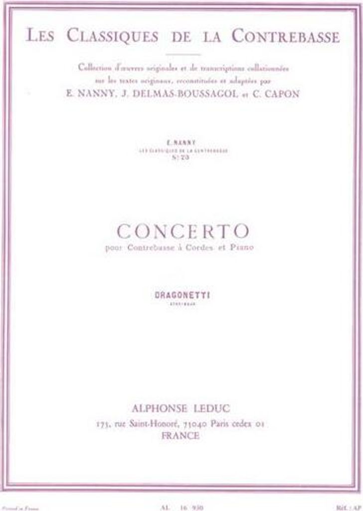 Concerto pour contrebasse à cordeset piano