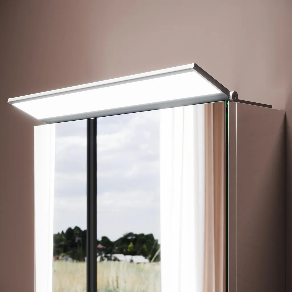Lampada a specchio Sonni in alluminio 35x8 cm, resistente alla corrosione Temperatura di colore unica Comando a interruttore a parete