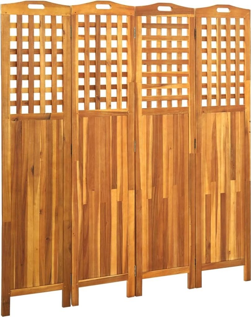 4-teiliger Raumteiler 161x2x170 cm Akazie Massivholz