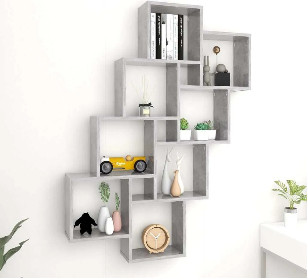 Scaffalatura Cubo Salvaspazio 90x15x119 cm | Grigio Cemento Industrial
