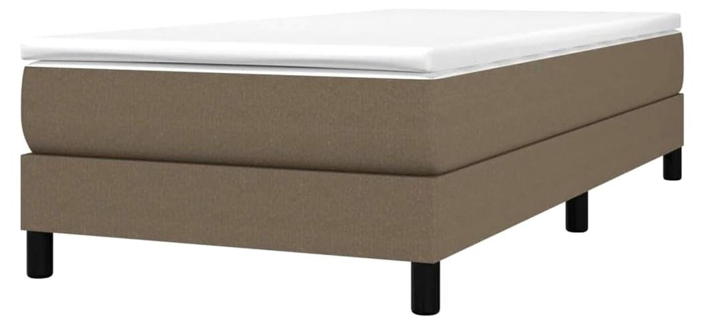 Boxspringbettgestell, Polsterbett für das Schlafzimmer, Bettrahmen mit Lattenrost, Einzelbett, Taupe 90x200cm Stoff