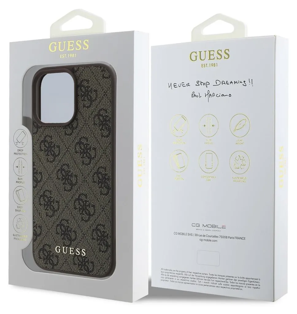 Coque Guess iPhone 16 Pro Max Marron : Accessoire Mode et Protection - 5
