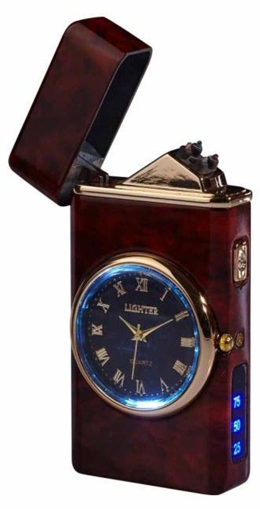 Plasma-Feuerzeug mit Uhr Produktbild 
