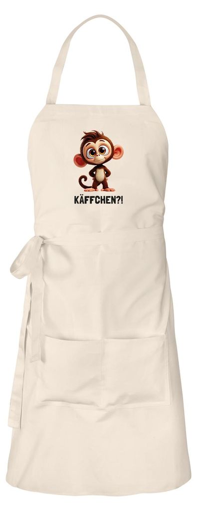 Huuraa Schürze Käffchen? Affe Äffchen Meme Natur mit Taschen Baumwolle Kochschürze Geschenkidee