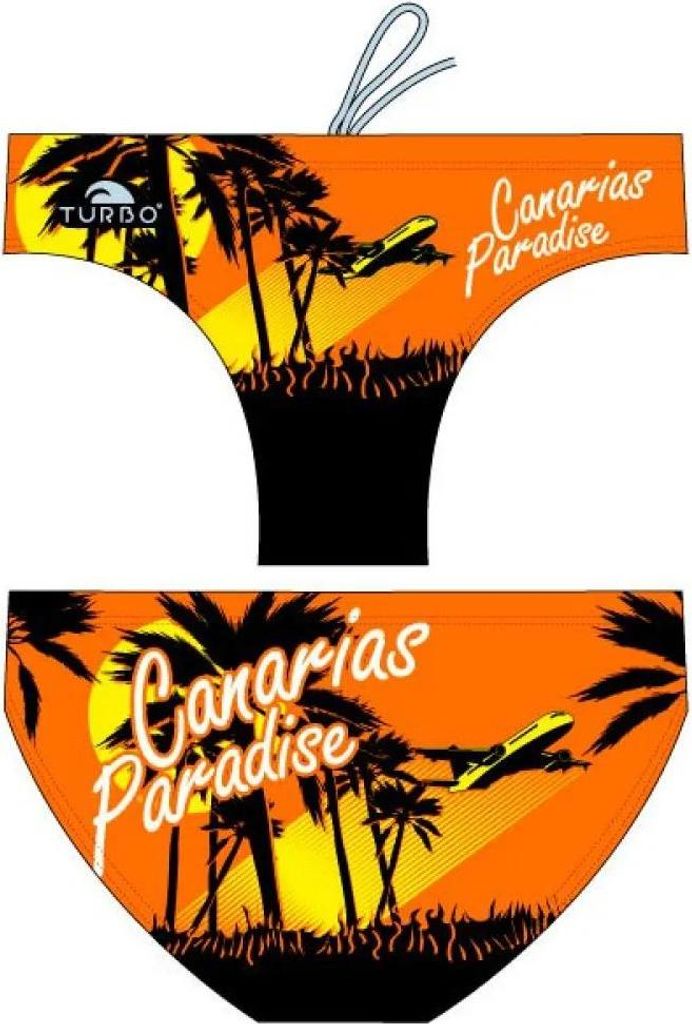 Turbo Paradise Canary Island Badeslip Orange,Schwarz 5XL Herren Orange,Schwarz 5XL