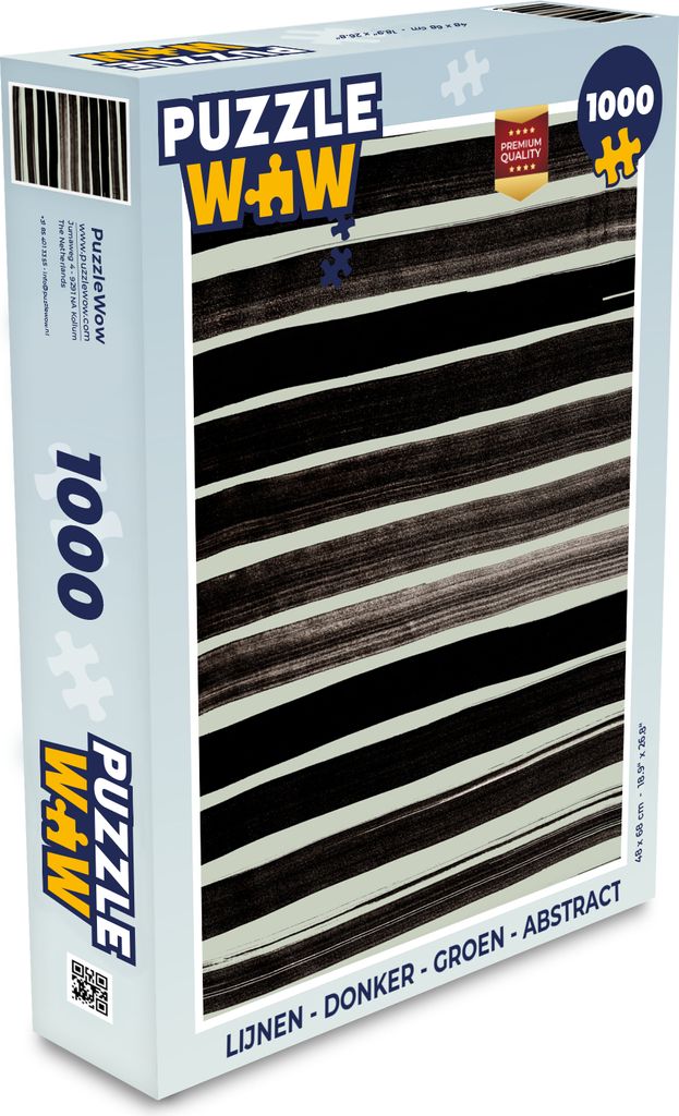 MuchoWow Puzzle 1000 Teile Linien - Dunkel - Grün - Abstrakt - Spielzeug - Alt und Jung - Spiele - Puzzeln