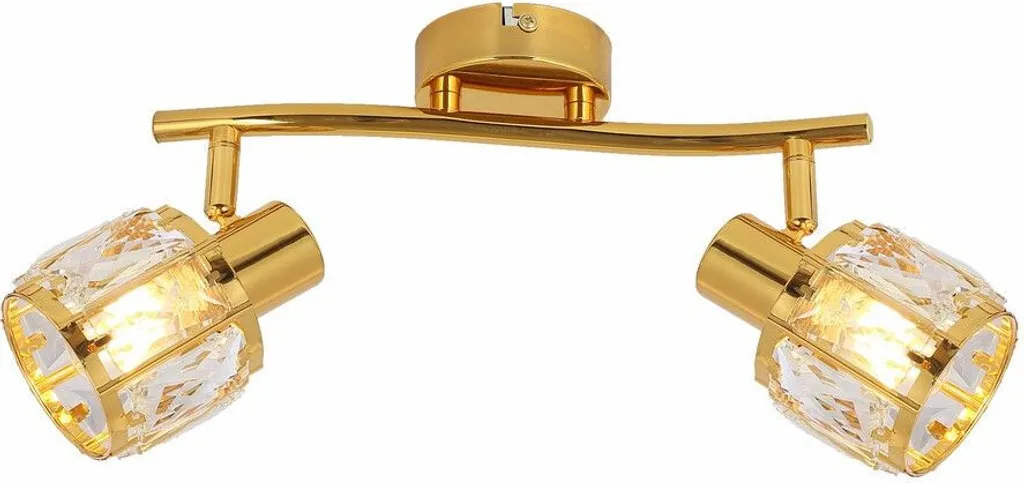 Plafonnier doré design Crownie 2 points lumineux E14 métal IP20 Reality