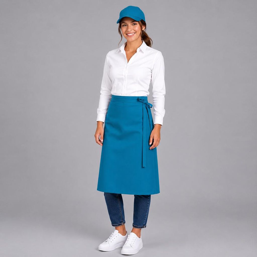 Bistroschürze B 100 x L 80 cm, türkis : türkis : 65% Produktbild 