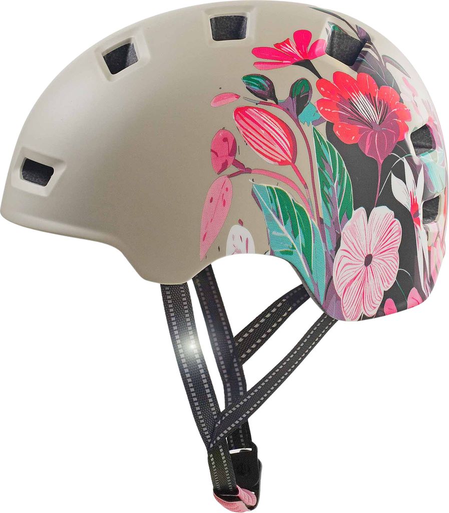 Skater- und Fahrradhelm | Graue Blume | EN1078