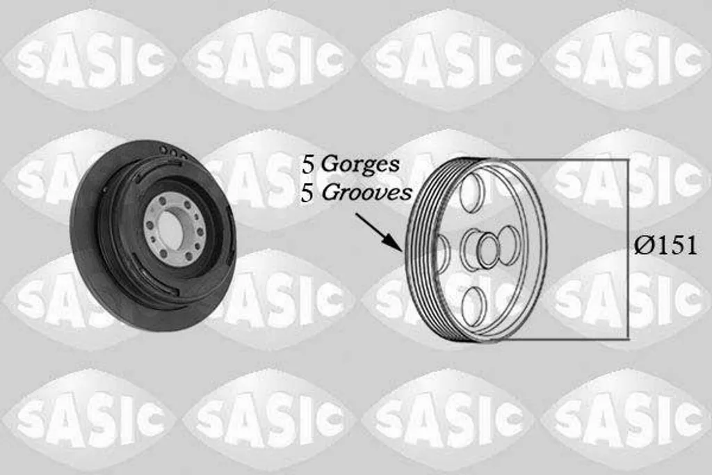 Poulie vilebrequin SASIC robuste pour Omega et Série 7 E38
