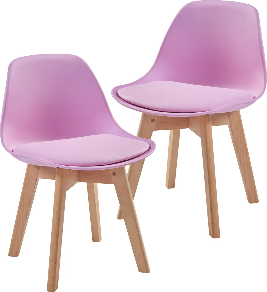Offerta Set 2 Sedie Elvdal Rosa en.casa - Seduta Imbottita Bambini