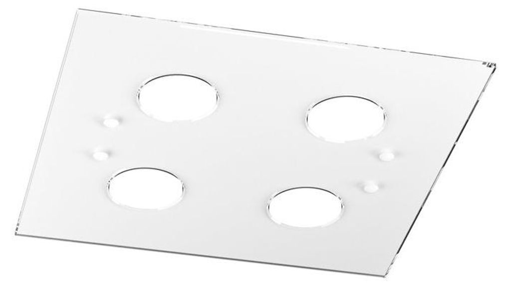 Plafonnier carré moderne Chemin de verre blanc 4 lumières Image du produit 
