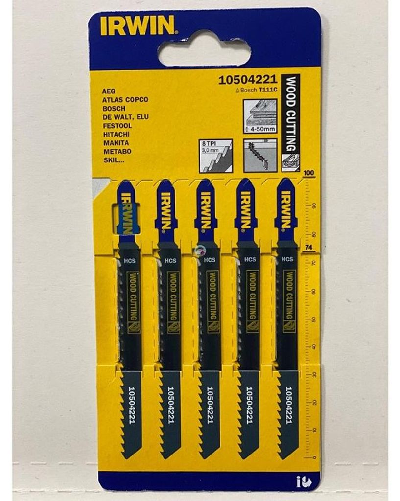 IRWIN Jig saw blades, 5PK T111C