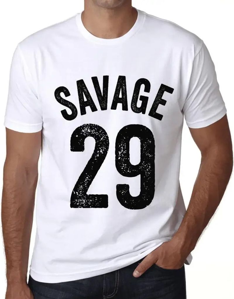 Herren Grafik T-Shirt Savage 29 Geschenk 29. Geburtstag Jahrestag 29 Jahre Jubiläum 29 Jährige Mann Jahrgang 1995 Kurzarm Lustige Druck