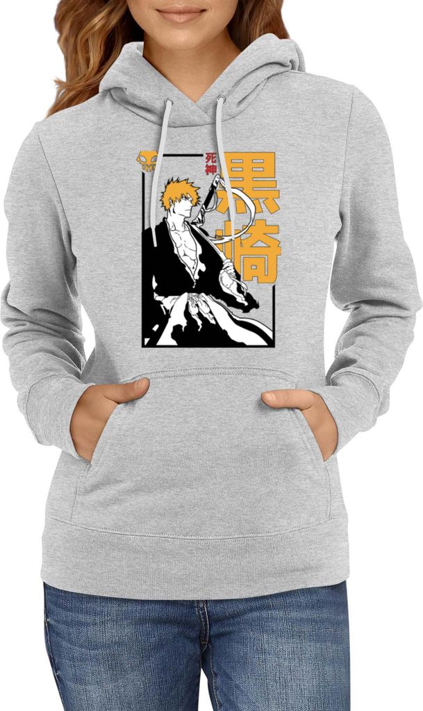 Damen Kapuzenpullover Manga Japan Anime Comics Animation Bleach 005, Lady L / Grau