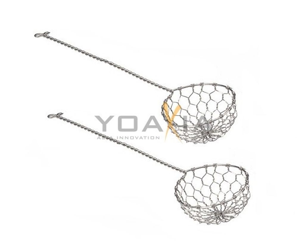 2er Pack Fondue-Sieb, Ø 6cm, L 22cm, silberfarben, Produktbild 