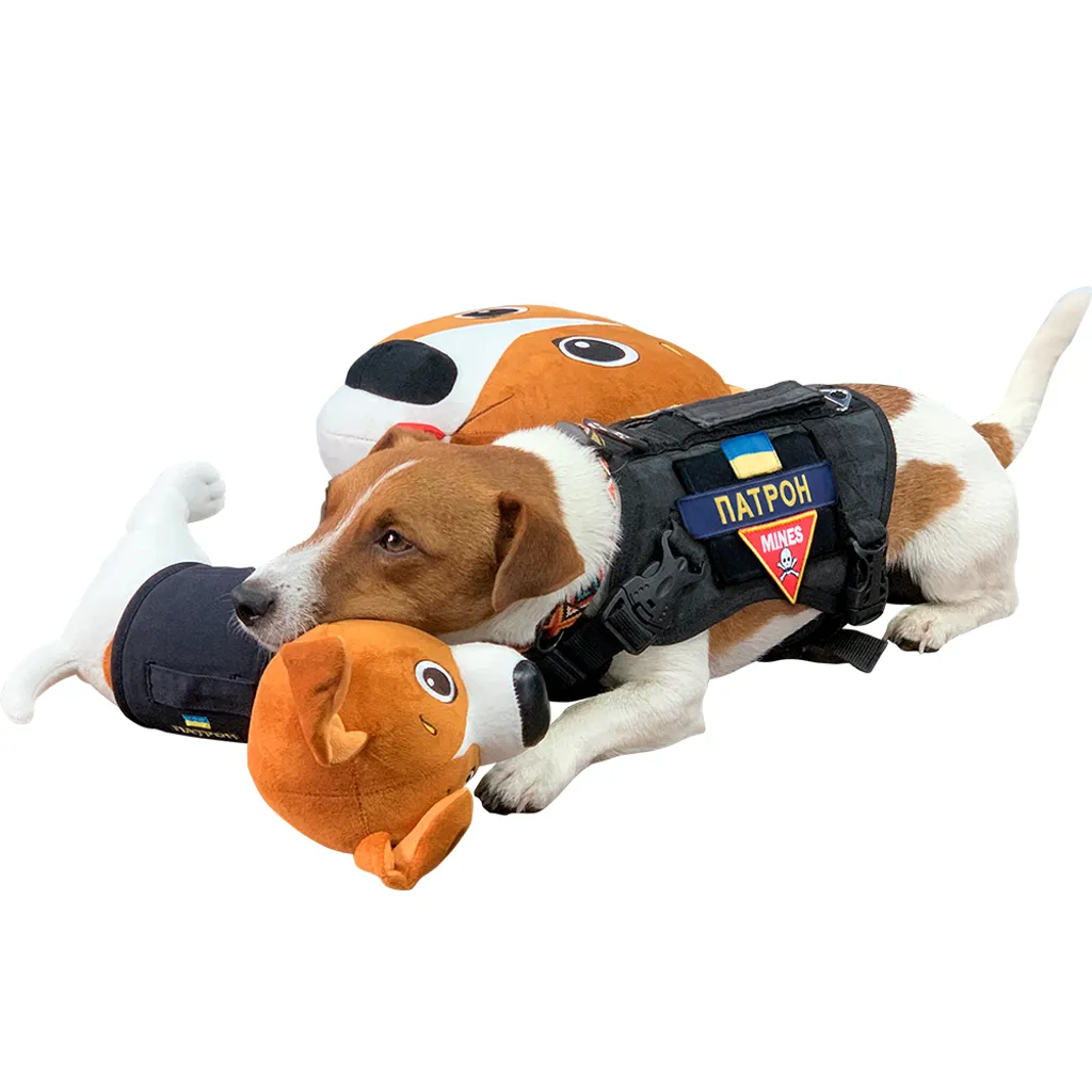 Peluche Chien Patron 29 cm : doudou Jack Russell pour enfant et collection