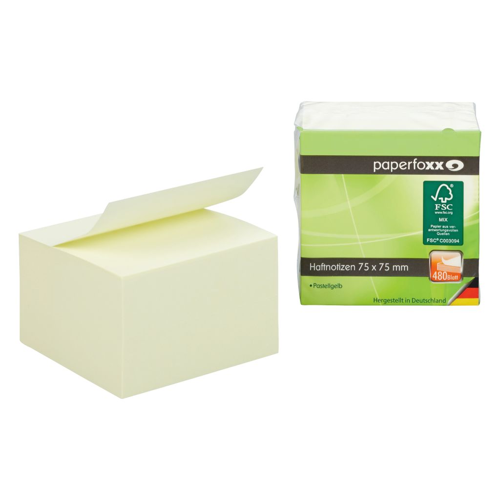 PF Haftnotizen 75x75mmMIX gelb