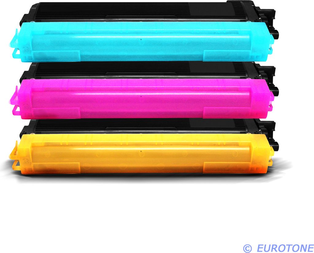 3x Eurotone Toner Alternative für Brother TN-230C Blau Cyan / TN-230M Rot Magenta / TN-230Y Gelb Yellow