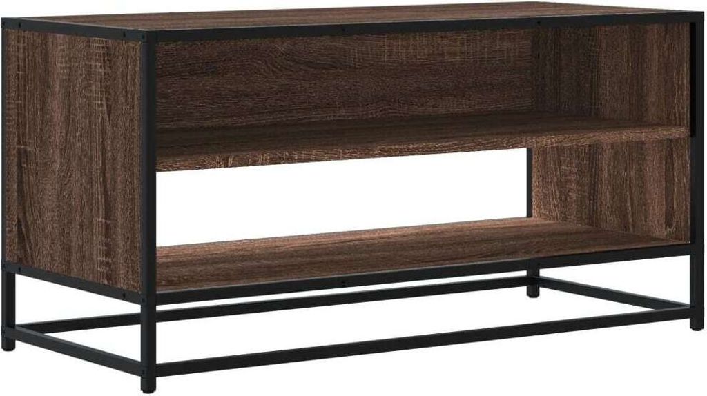 vidaXL TV-Schrank Braun Eichen-Optik 91x40x46 cm Holzwerkstoff Metall