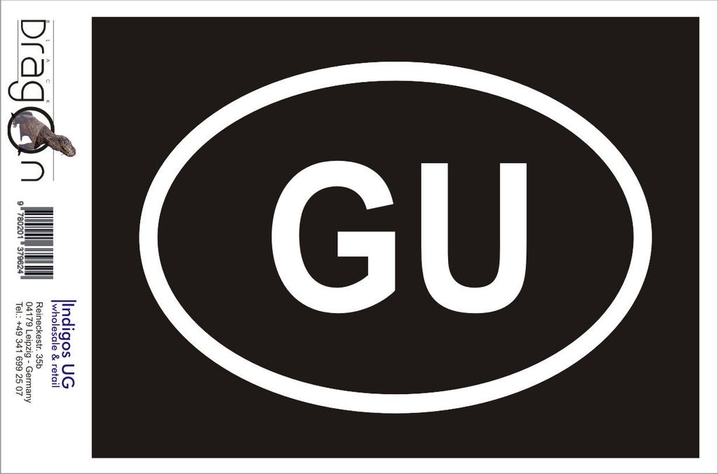 Aufkleber / Autoaufkleber - JDM / Die cut / Auto / OEM - Guam GU - 160x110mm pink - Heckscheibe / Heckscheibenaufkleber