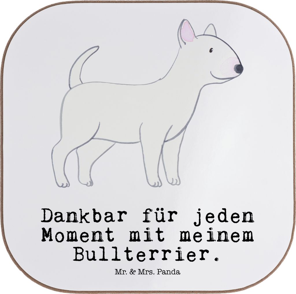 Mr. & Mrs. Panda Untersetzer für Gläser Bullterrier Moment - Weiß - Geschenk, Tassenuntersetzer, Coaster, Tasse, Tischuntersetzer, gläserunters...
