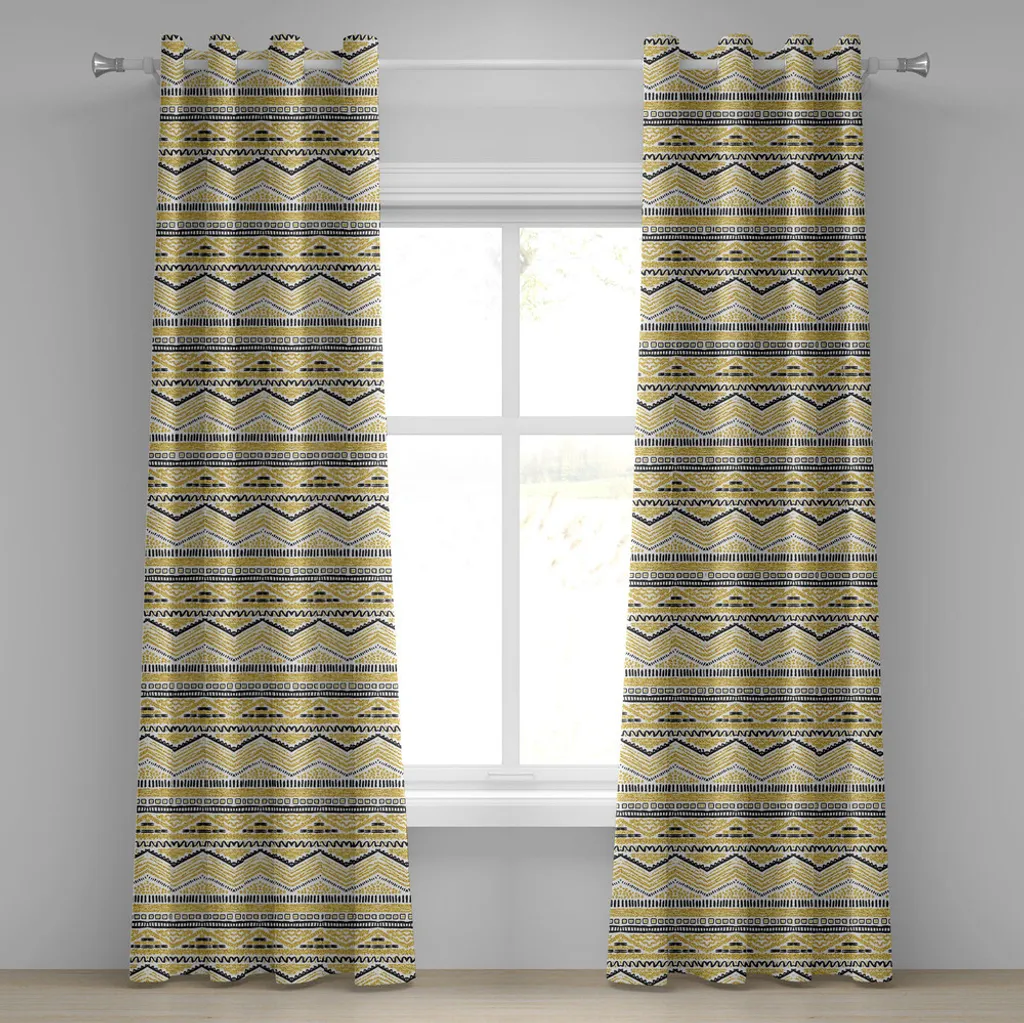 Tende Design Moderno ABAKUHAUS 280x225 cm - Motivo Chevron Giallo
