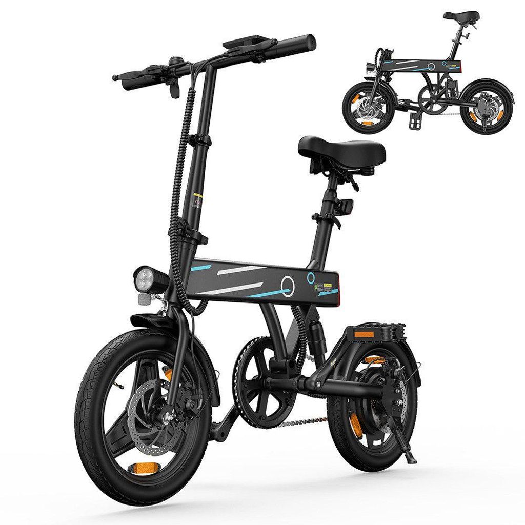 E-Bike Cityrad EB1 Faltbares E-Fahrrad 280WH Pedelec, 36V 7.8 AH 60 km Reichweite Kettenschaltung, Heckmotor, 280 Wh, Heckmotor,25 KM/H, bis 60-70km