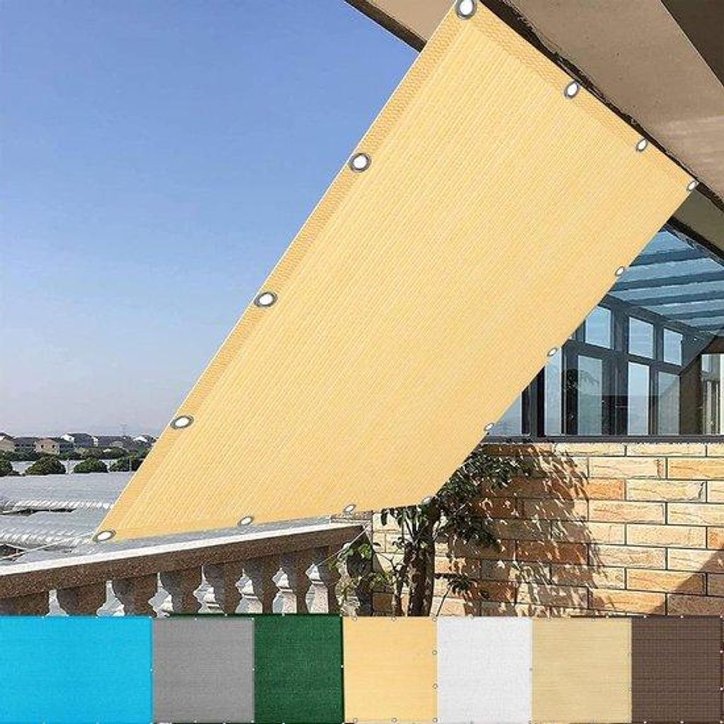 Terrassschutz - Balkonabgrenzung - Privatsphäre Schirm - 95% UV Schutz - 1,6x2m - Crème