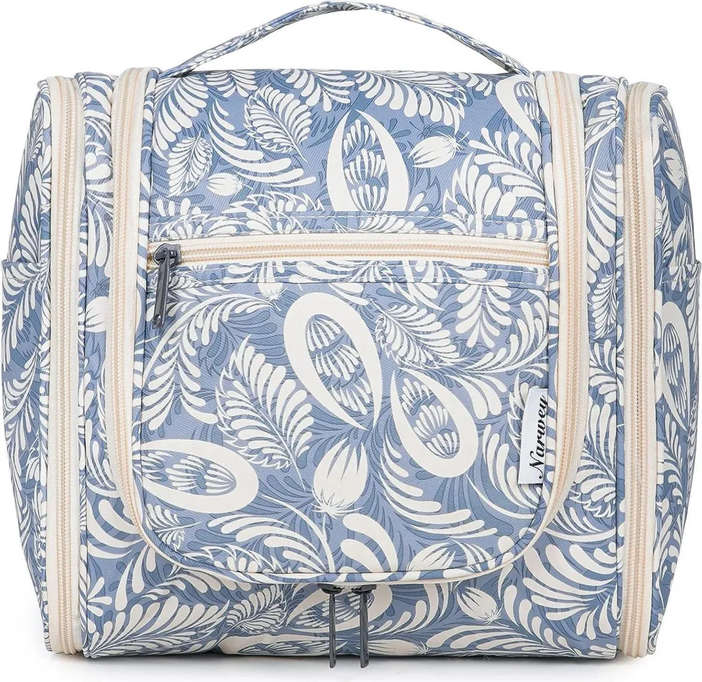 Trousse de Toilette à Suspendre Idéale Vacances et Voyage Famille Bleue