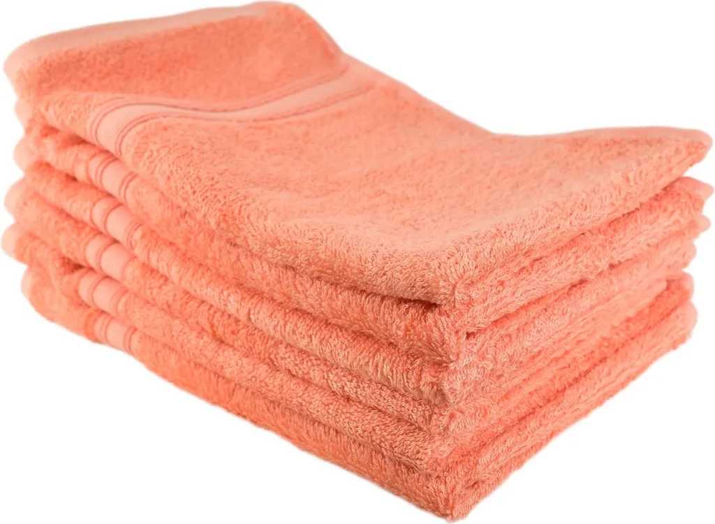 Asciugamani Ecologici in Bambù 30x50 Salmone - Set 6 Pezzi Bio
