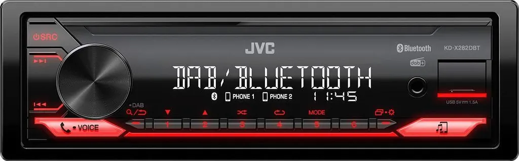 Système Audio Voiture JVC KD-X282DBT pour Musique Smartphone et Appels