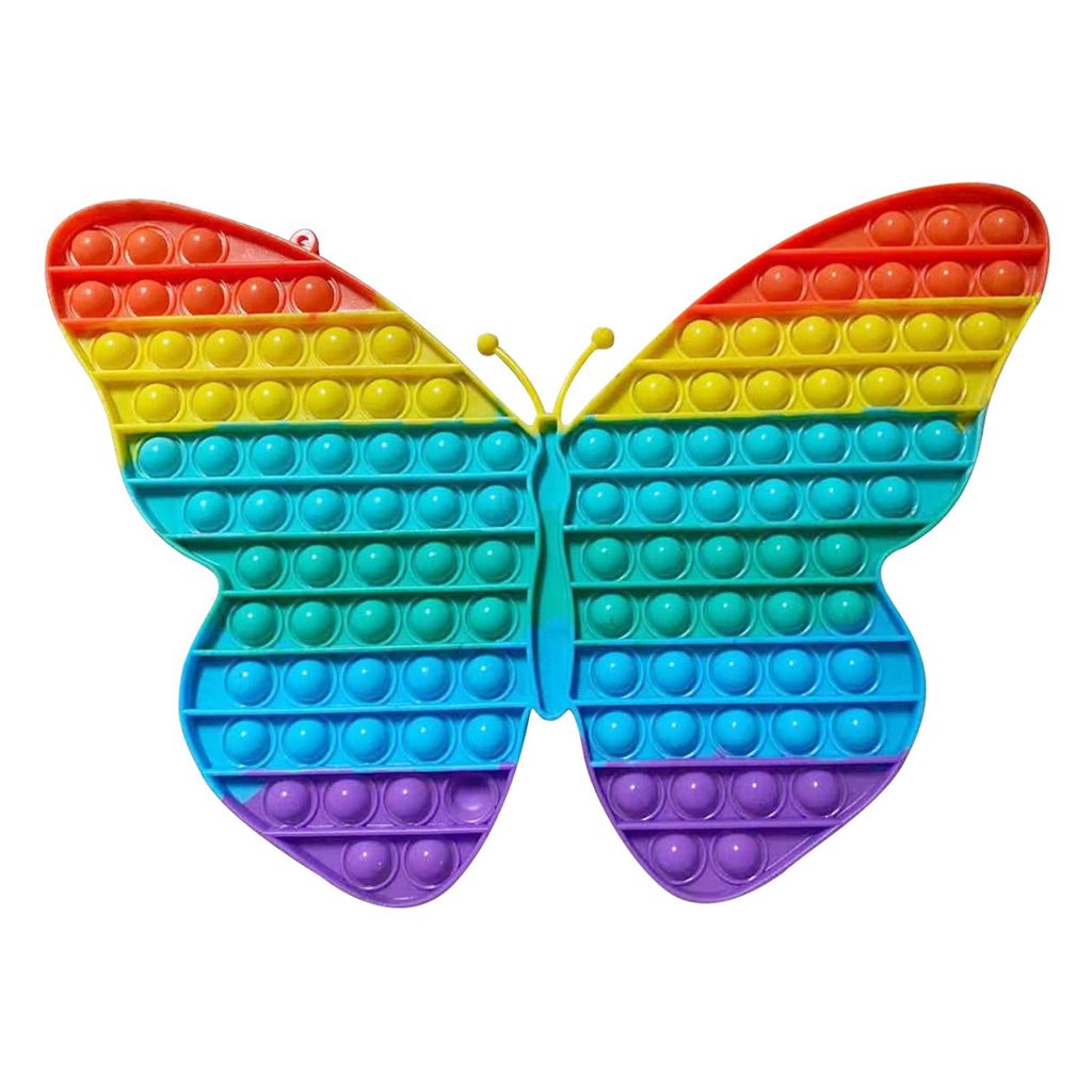 Jumbo Rainbow Push Popit Fidget Spielzeug Toys Sensory Stressabbau Schmetterling 