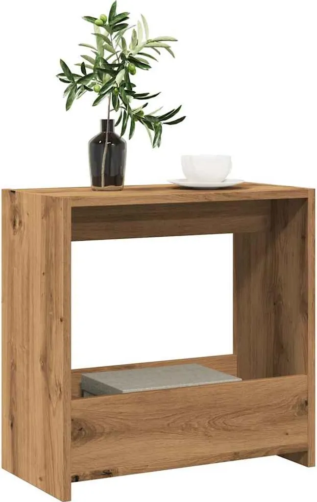 Table d'appoint Robuste en Bois Composite Chêne Artisan 50x26x50 cm