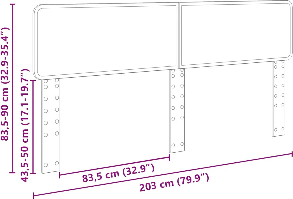Testiera in rovere affumicato 200 cm Materiale ligneo - 10