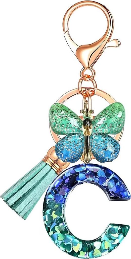 Eleganter Alphabet Schlüsselanhänger C in Blau - Stilvolles Accessoire KP37922