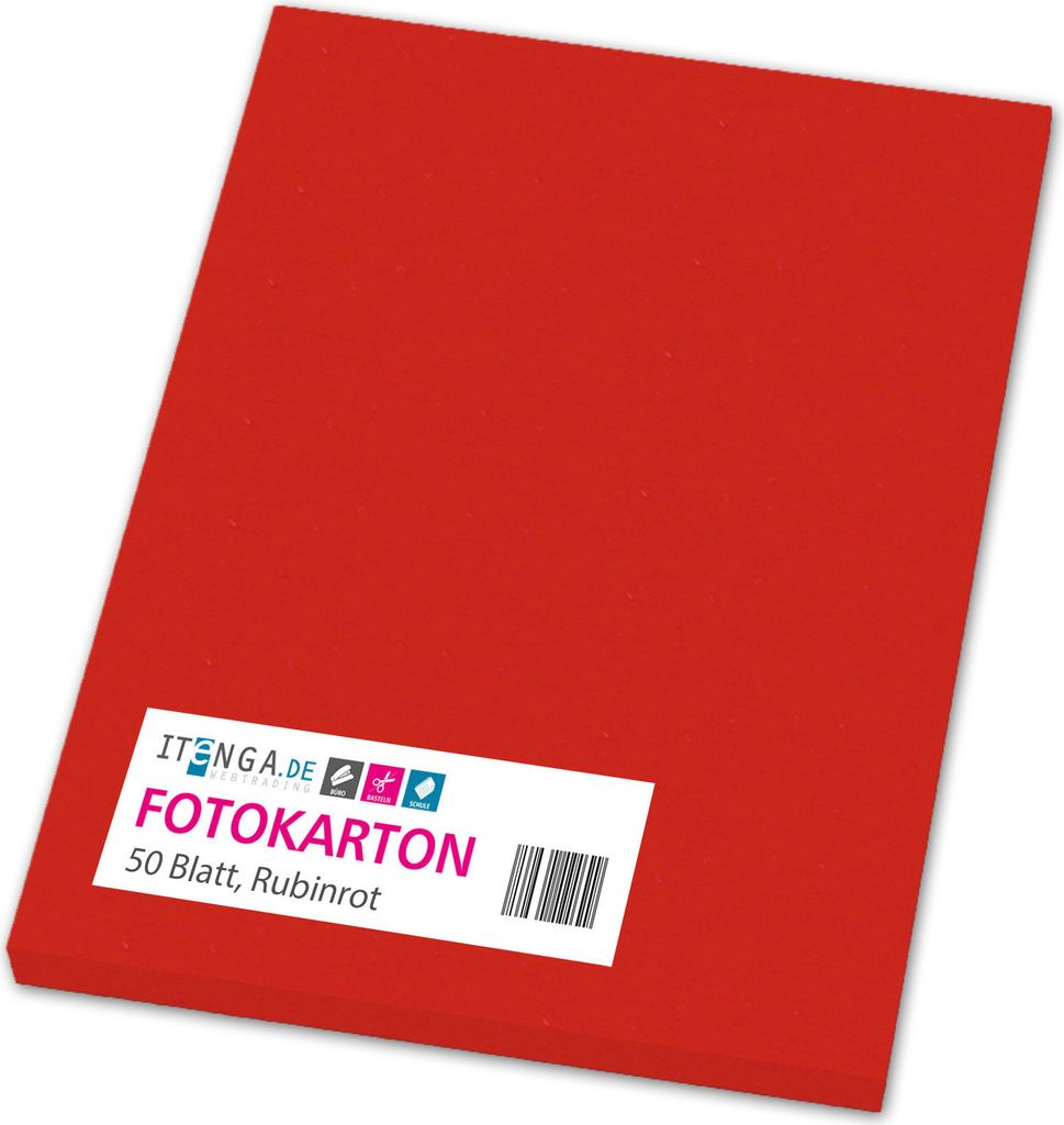 itenga Fotokarton A4 RUBINROT 50 Blatt 300 g/qm