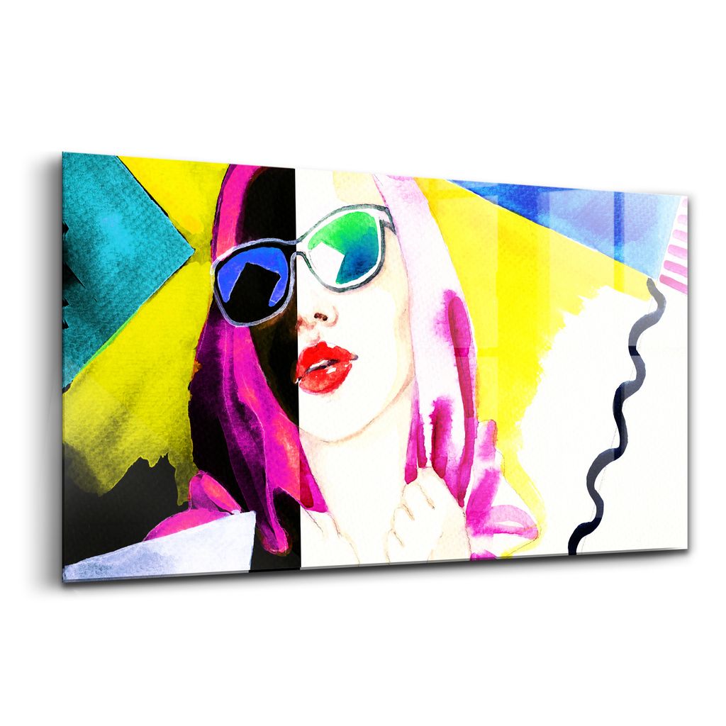 Glasmalerei - dekorative Malerei - moderne Malerei - 140x70 - Frau mit zwei Gesichtern