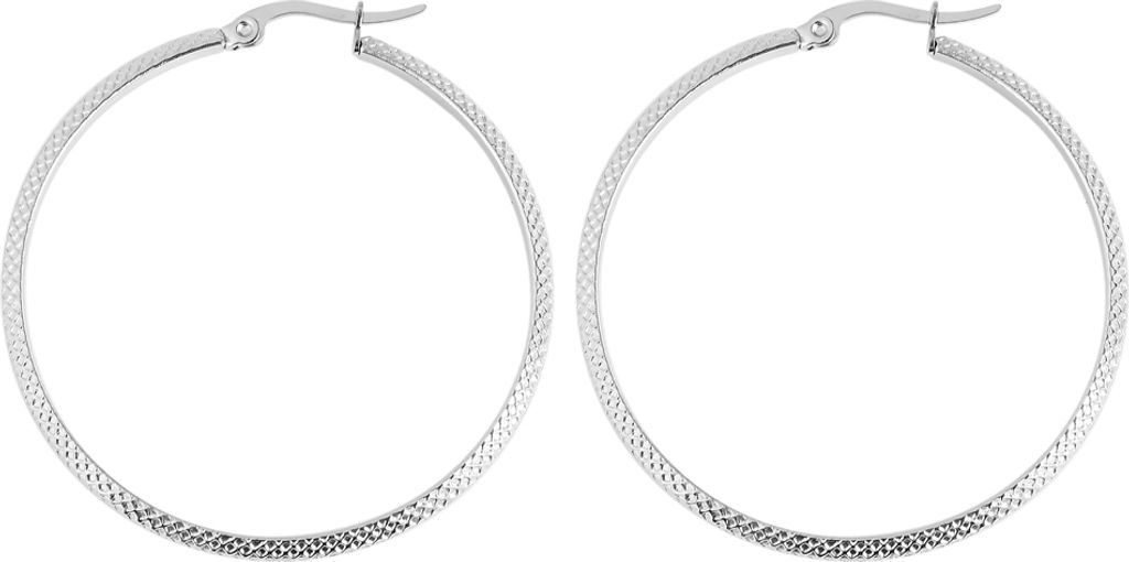 Akzent Edelstahl Creolen Ohrschmuck silberfarbig 40 mm