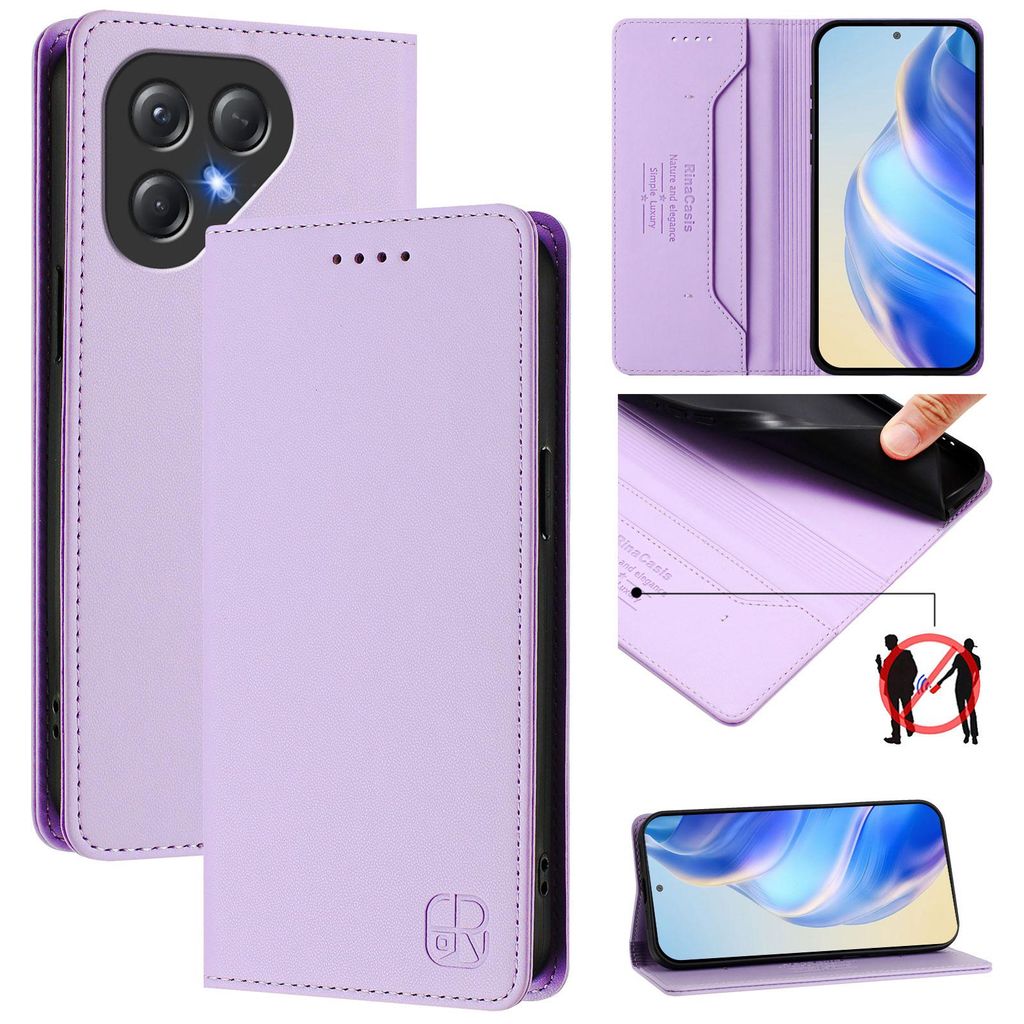 Lederhülle für Tecno Pova 7 Neo Hülle Flip Brieftasche Kartenfächern Ständer Schutzhülle Violett