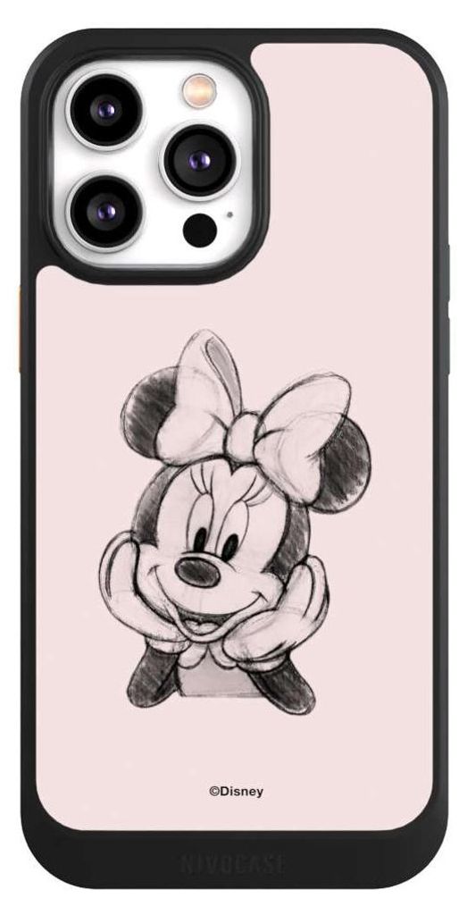 NIVOCASE Hülle für Apple iPhone 14 Pro Max Handyhülle NIVOcore Case Schwarz Disney Minnie Mouse Offizielles Lizenzprodukt