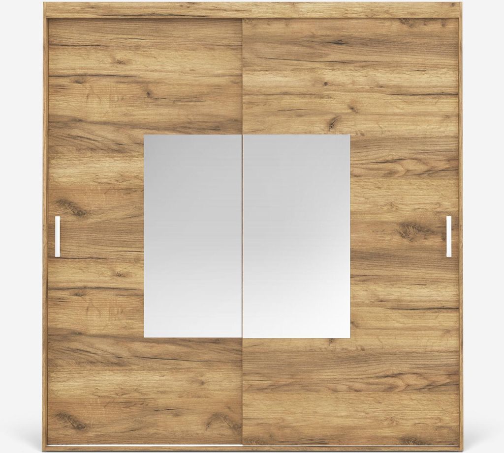 VIKK - Kleiderschrank Schiebeschrank, Schrank Alta - Wohnzimmer, Flur, Schlafzimmer - Garderobenschrank mit Spiegel - Schiebetürsystem, robuste Ko...