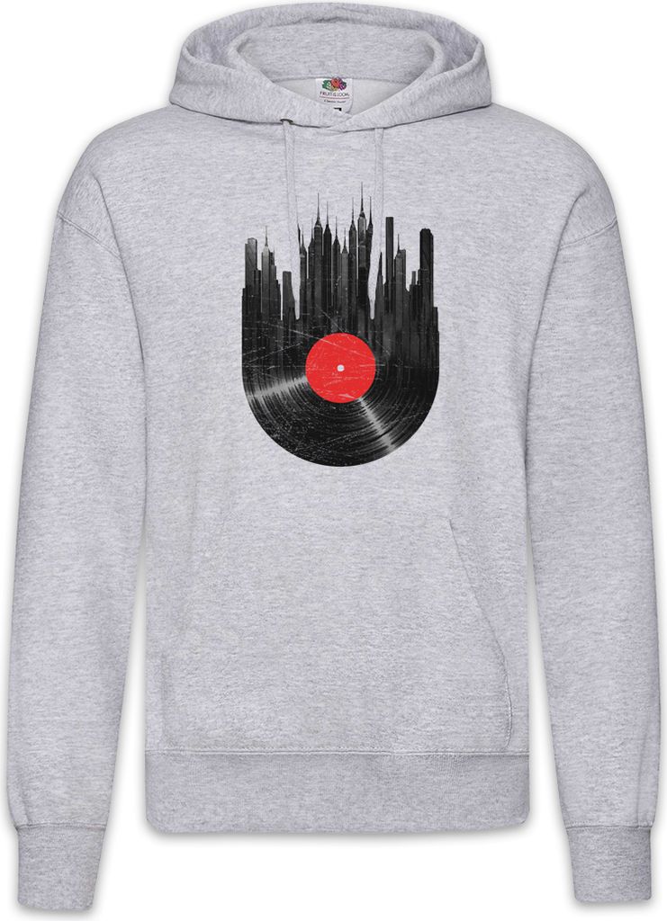 Urban Backwoods Recordl City, Herren Hoodie, Farbe: Hellgrau, Größe: XL