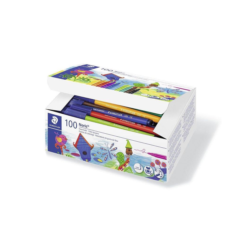STAEDTLER Fasermaler Noris Club 100er Schulbox Set Produktbild 