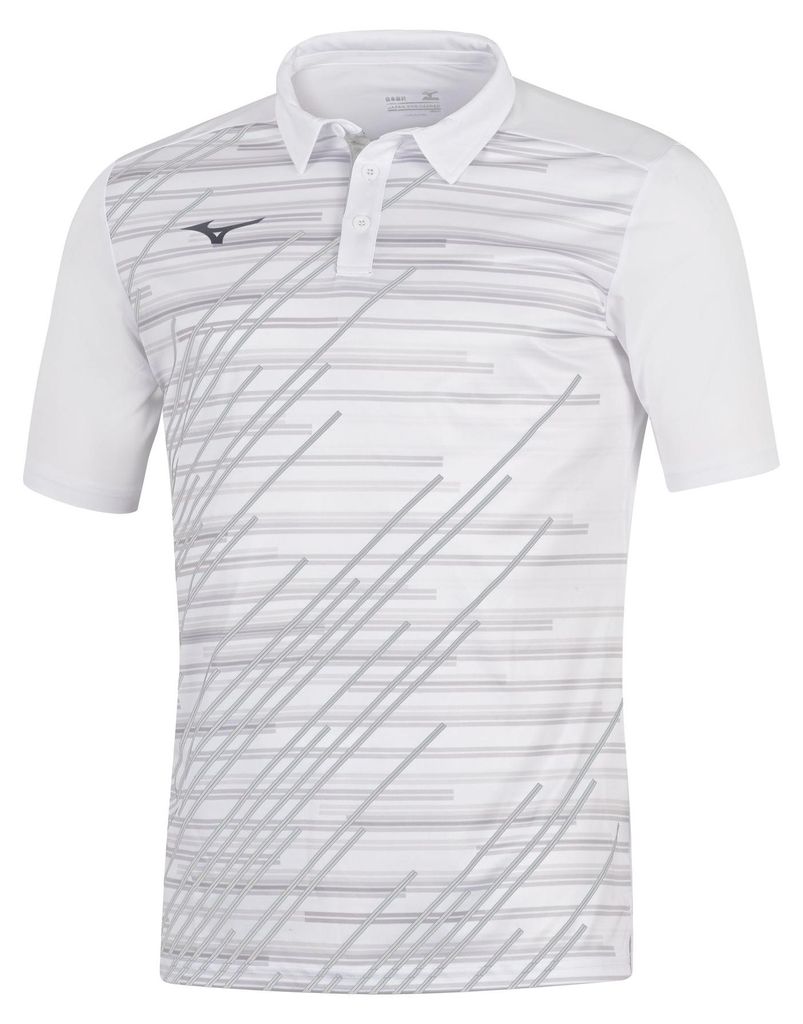 Mizuno Herren Team Chiba Polo - 62EAA500, Farbe:Weiß, Textil:M