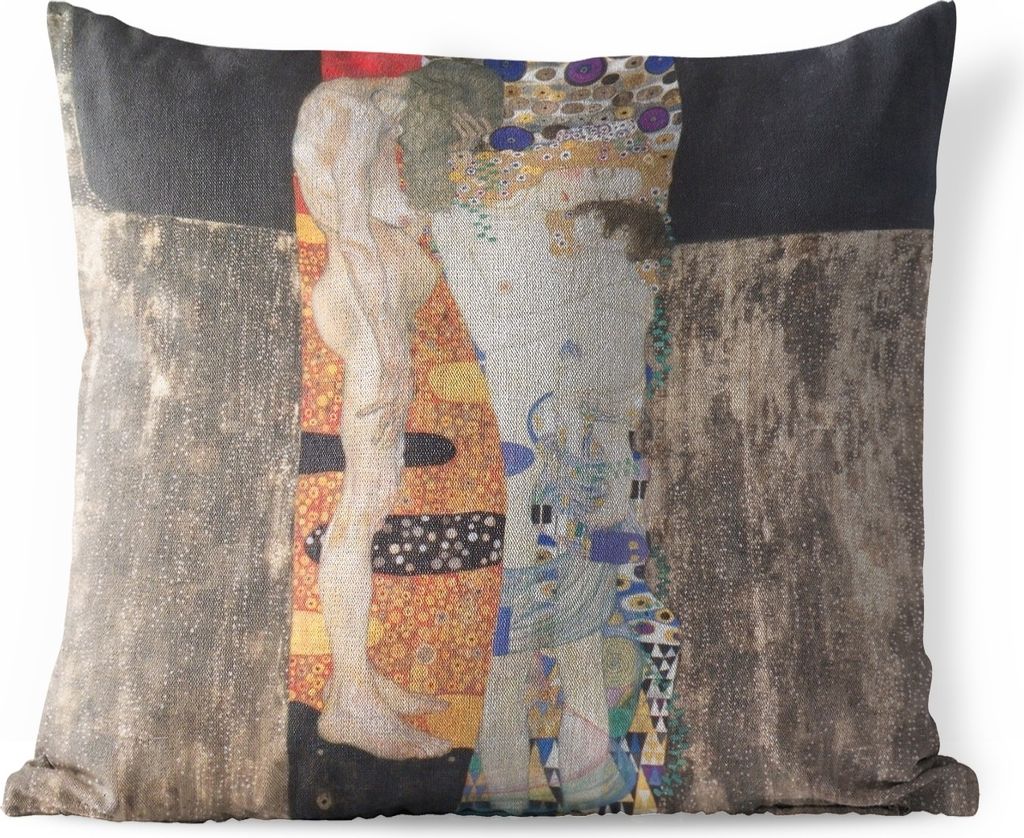 MuchoWow Outdoor Kissen - Die drei Etappen im Leben einer Frau - Gemälde von Gustav Klimt - 40x40 cm - Wetterfest - Lounge Kissen - Kopfkissen -...