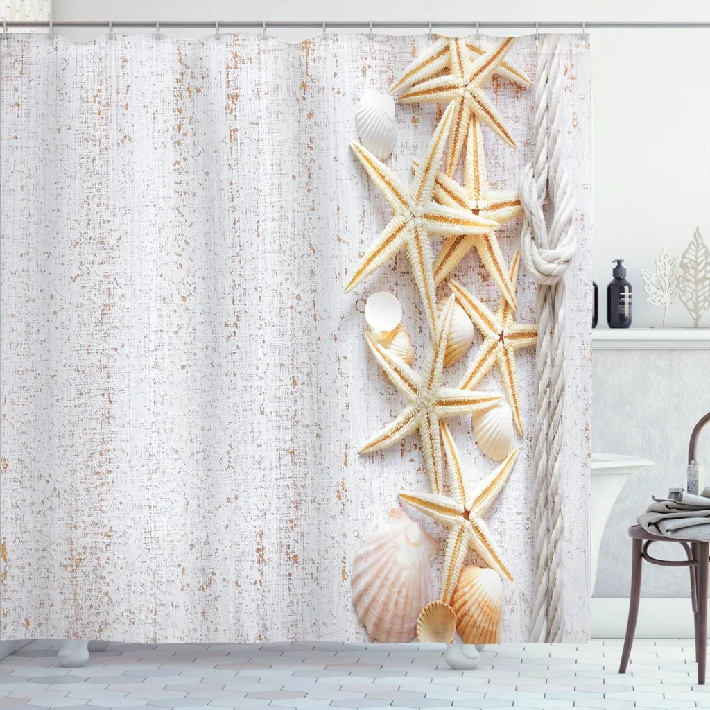 ABAKUHAUS Tenda Doccia Stile Marino Avorio | Design Ocean Wood 175x180