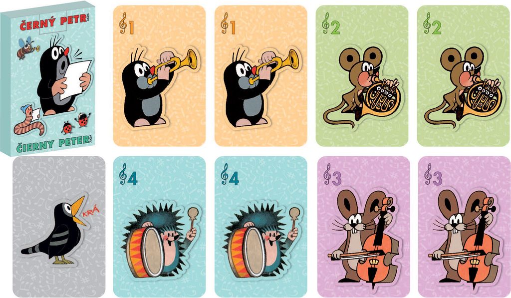 Karten Černý Petr Krtek Musiker